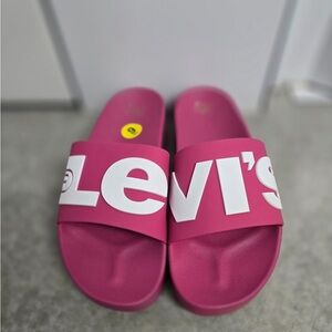 Levi's Vibrant Pink Slide Sandals